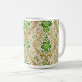 グリーン華美&金ゴールドアイルランドが花開く コーヒーマグカップ (正面右)