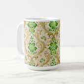 グリーン華美&金ゴールドアイルランドが花開く コーヒーマグカップ (正面左)