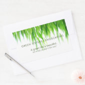 グリーン葉アースフレンドリーデザイン 長方形シール (封筒)