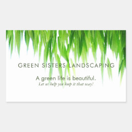 グリーン葉アースフレンドリーデザイン 長方形シール