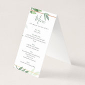 グリーン葉ウェディング受付メニューテーブルトップ (裏面)