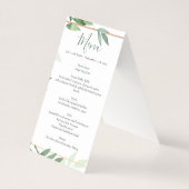 グリーン葉ウェディング受付メニューテーブルトップ (正面)
