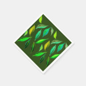 グリーン葉ウォーターカラーイラストレーションピクニックアート スタンダードカクテルナプキン (角)