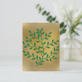 グリーン葉オリーブの枝の葉の装飾 ポストカード (スタンド正面)