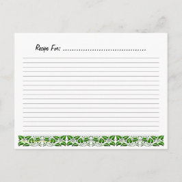 グリーン葉オーガニックレシピカードテンプレート ポストカード