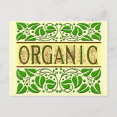 グリーン葉オーガニックレシピカードテンプレート ポストカード (正面)