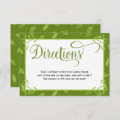 グリーン葉カントリーウェディング指示カード エンクロージャーカード (正面/裏面)