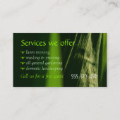 グリーン葉ガーデンサービス名刺 名刺 (裏面)