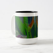 グリーン葉クローズアップ ツートーンマグカップ (正面左)