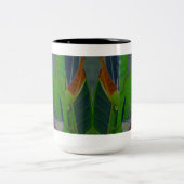 グリーン葉クローズアップ ツートーンマグカップ (中央)