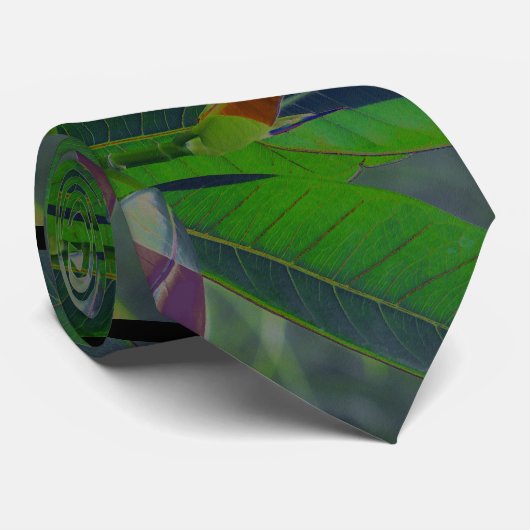 グリーン葉クローズアップ ネクタイ (ロール)