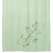 グリーン葉シズオンミントグリーン シャワーカーテン (正面)