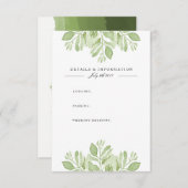 グリーン葉デュオ |水彩情報カード エンクロージャーカード (正面/裏面)