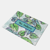 グリーン葉ドパーソナライズされたアマット ドアマット (アングル)