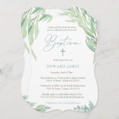 グリーン葉バプテスマ式とパーティー 招待状 (正面/裏面)