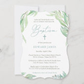 グリーン葉バプテスマ式とパーティー 招待状 (正面)