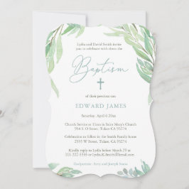 グリーン葉バプテスマ式とパーティー 招待状