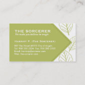 グリーン葉パターンプロフェッショナル名刺 名刺 (裏面)