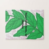 グリーン葉ピンク水カラーパズル ジグソーパズル (横)