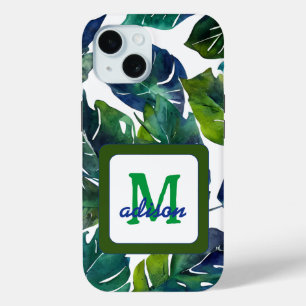 グリーン葉フィロデンドロン葉植物学 iPhone 15ケース