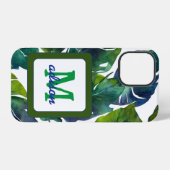 グリーン葉フィロデンドロン葉植物学 iPhoneケース (裏面横)