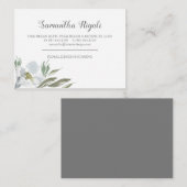 グリーン葉フローラおよびブルーの名刺 エンクロージャーカード (正面/裏面)