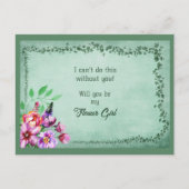 グリーン葉フローラブーケフラワーガール 案内ポストカード (正面)