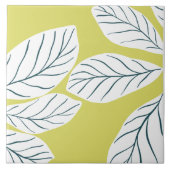 グリーン葉プリント タイル (正面)