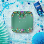 グリーン葉プリンプルジェムストーンズ紙プレート ペーパープレート (パーティー)