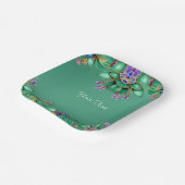 グリーン葉プリンプルジェムストーンズ紙プレート ペーパープレート (傾斜あり)