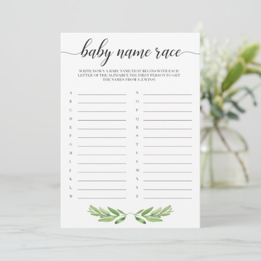 グリーン葉ベビーベビーシャワー名レースゲーム (スタンド正面)