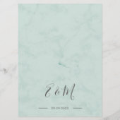 グリーン葉ユーカリ夏エレガントな結婚式 メニュー (裏面)