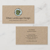 グリーン葉ランドスケープDesignerロゴKraft 名刺 (正面/裏面)
