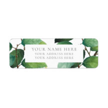 「グリーン葉差出人住所ラベル」