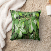 グリーン葉枕 クッション (ブランケット)