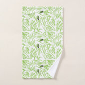 グリーン葉植物学自然 バスタオルセット (ハンドタオル)