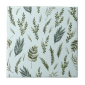 グリーン葉植物模様 タイル (正面)