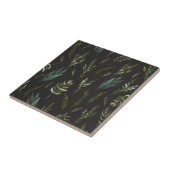 グリーン葉植物模様 タイル (側面)