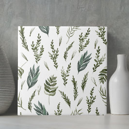 グリーン葉植物模様 タイル