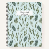 グリーン葉植物模様 ノートブック (正面)
