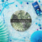 グリーン葉植物熱帯植物結婚の ペーパープレート (パーティー)