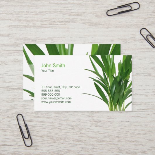 グリーン葉植物 名刺 (正面/裏面インサイチュ)