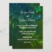 グリーン葉素朴ヴィンテージウェディング招待状 招待状 (正面/裏面)