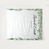 グリーン葉結婚写真ブース背景 タペストリー (正面(横))