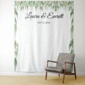 グリーン葉結婚写真ブース背景 タペストリー (インサイチュ)