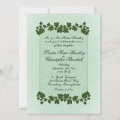 グリーン葉結婚式招待状とミント 招待状 (正面)