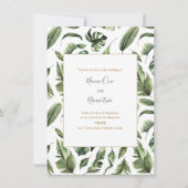 グリーン葉結婚式招待状、フォレスト 招待状 (正面)