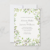 グリーン葉結婚式招待状 招待状 (正面)