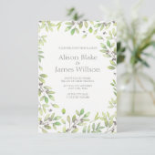 グリーン葉結婚式招待状 招待状 (スタンド正面)