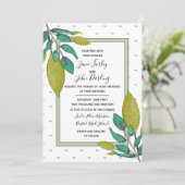 グリーン葉結婚式招待状 招待状 (スタンド正面)
